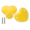 sourcing map 2 Packs Ceramic Drawer Knobs, Heart-Shaped Dresser Pulls,