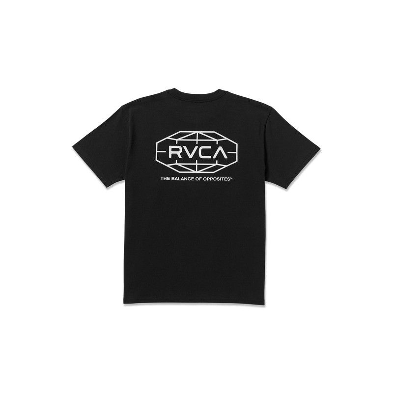 RVCA Men's Global Hex Short Sleeve Tee, Black
