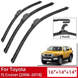 EZ Motoring For 2007-2014 Toyota FJ Cruiser Windshield Wiper Blades J-HOOK Hybrid Silicone