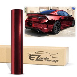 4"X8" (10cmx20cm) Sample Chrome Red Car Vinyl Wrap Sticker Decal Sheet with Air Release Channel Bubble Free Self Adhesive