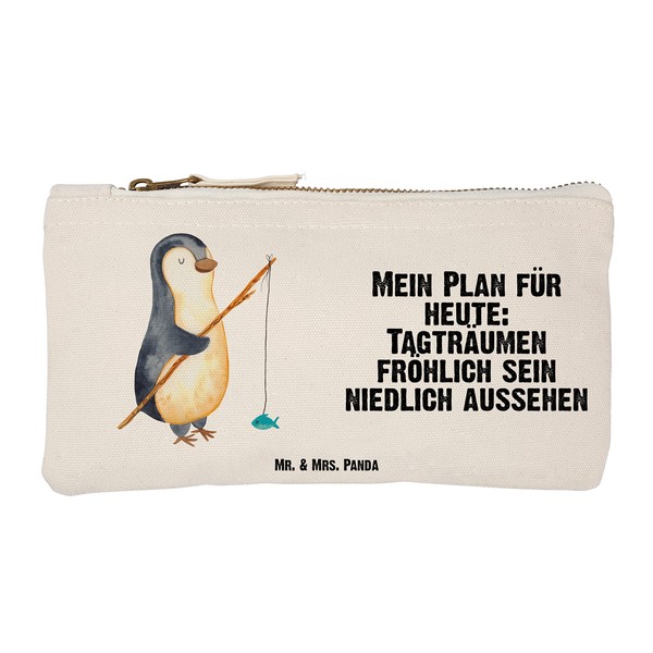 Parent-New Mr. & Mrs. Panda S Makeup Bag Penguin Angler, White, Hand drawn