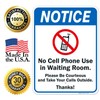 Sigo Signs, No Cell Phone Use in Waiting Room Sign,
