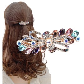 Herbeluemily Barrette, Bijou Stone, Metal Fittings, Hair Clip, Stylish, Adult, Elegant, Bouquet, Aurora