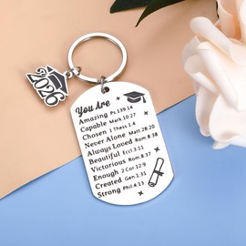 Senior 2026 Gifts for Him Her Class of 2026 Gifts for Women Men Middle Senior High School College Grad Student Nurse Daughter Son Inspirational Christian Graduation Back to School Keychain
