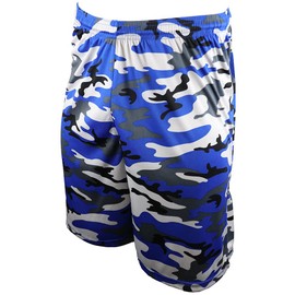 Epic Men's Pro Blade Single Layer (Camo Print) Blue Basketball Shorts L