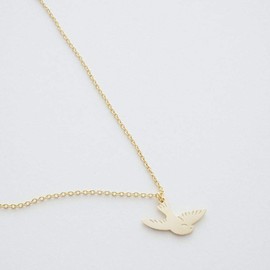 Honeycat Magic Charm Dove Bird Necklace in Gold, Rose Gold, or Silver | Minimalist, Delicate Jewelry (Gold)