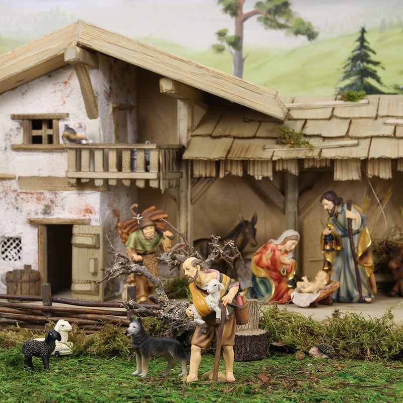 FADEDA German Shepherd, Height: 5 cm, Hand-painted, Detailed Nativity Scene