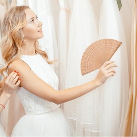 IMIKEYA Folding Hand Fan for Women: Wooden Bamboo Hand Fans Foldable Vintage Fan Handheld Foldable Fans for Party Festival Wedding
