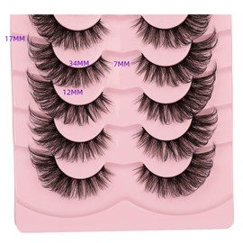 Gmagictobo False Eyelashes Wispy Cat Eye Lashes Natural Look Fake Eyelashes Crisscrossed 3D Fox Eye Faux Mink Lashes 8 Pairs