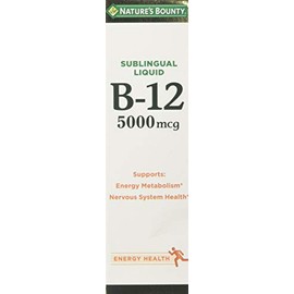 Nature's Bounty B-12 5000 mcg Sublingual Liquid Energy Health 2 oz (Pack of 2)