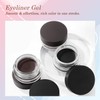 White Eyeliner Gel with 2 Brushes, Waterproof Smudge-Proof Long-Lasting Cream