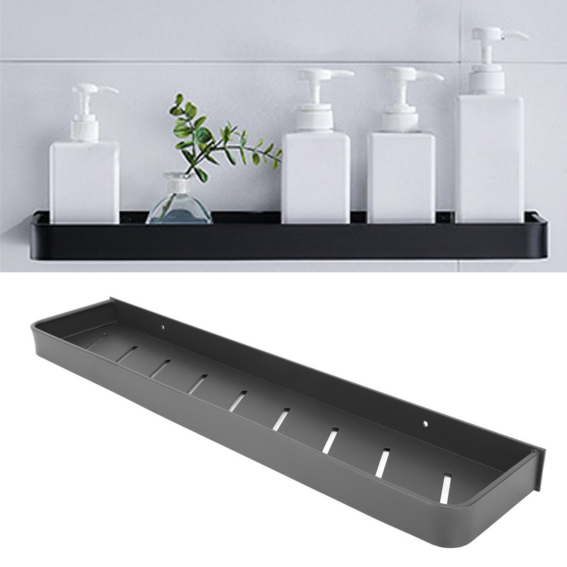 Shower Caddy Space Aluminum Rustproof Smoothing Simple Black Sturdy Bathroom