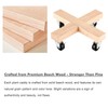 lucpur 3 Pack Wooden Plant Caddy with Wheels 12 Inch