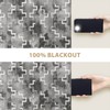 always4u 100% Blackout Metallic Look Geometry Foil Print Velvet Curtains