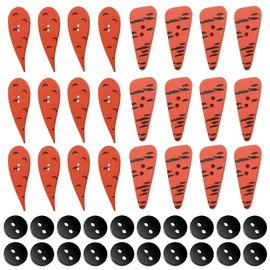 100 Christmas Carrot Nose Wooden Buttons with100 Black Buttons – Snowman Craft Sewing Buttons for DIY Projects, Embellishments, and Decorations