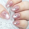 Round star magnet handmade nail tips - long stiletto /