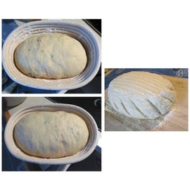 Goodchanceuk Banneton Bread Proofing Basket Natural Rattan Bread Dough Pizza Pastry Proving Basket 10 Inch 3 Pieces 21x15x8cm Oval