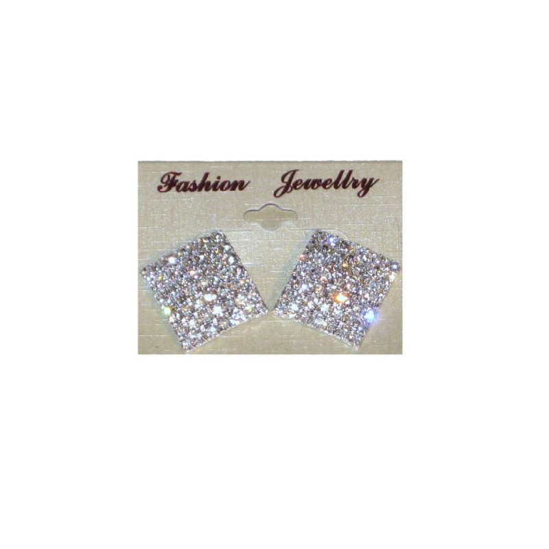 Large Square Diamante Earrings Sparkly Crystal Rhinestone Earrings For Her