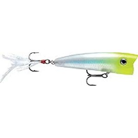 Rapala - X-Rap Pop Angelköder - Angelzubehör mit Großem Konkavem Kopf - Süßwasser und Salzwasser Spinnköder - Lauftiefe Topwater - Fischköder 7cm, 11g - Hergestellt in Estland - Chartreuse Ghost