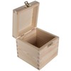 Small Square Cube Wooden Box with Lid & Clasp Closure
