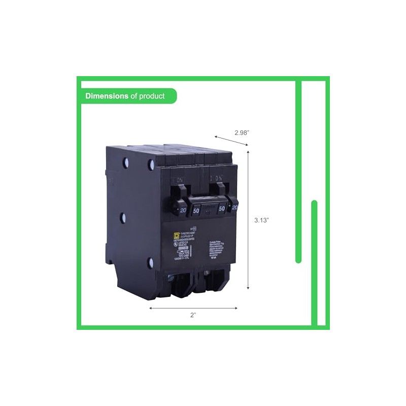 Square D - HOMT2020250CP Circuit Breaker, Black