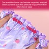Jeffdad Kids Shower Caps, 2 PCS Pink & Purple Waterproof