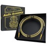 AA AUDIO ACCESSORY Gold Series Guitar Cable 6.6 ft (Gold-Plated Neutrik Connectors) 16 AWG & Conductive PVC, Kevlar Reinforced Braided 1/4 Instrument Cord for Electric Guitar Amp Bass, 100% Shielded