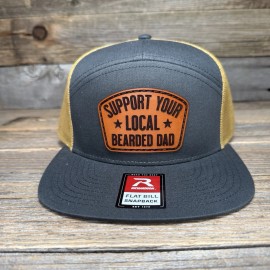 Richardson SUPPORT YOUR LOCAL BEARDED DAD RICHARDSON LEATHER PATCH SNAPBACK TRUCKER HAT