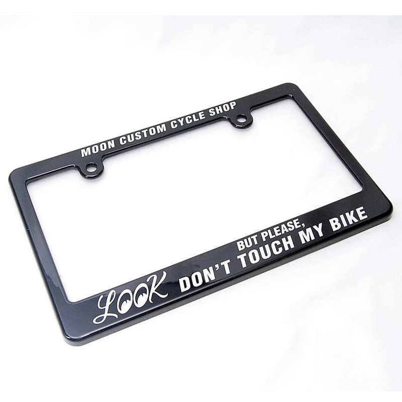 MOONEYES LOOK_NF-MG130MLO-MON License Plate Frame for Motorcycles Black