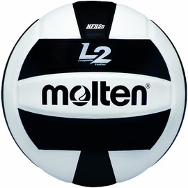 Molten Premium Balón de Voleibol L2 de Competencia, Aprobado por la NFHS, Negro/Blanco, Medida Oficial
