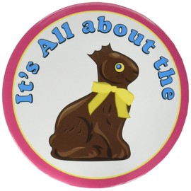 It's All About The Chocolate Bunny Button Party Accessory (1 count) (1/Pkg)