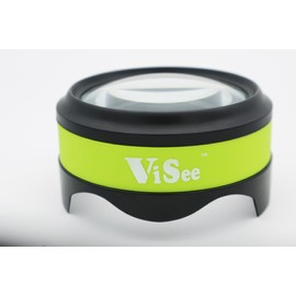 ViSee LED Lighted Desktop Magnifier with Rechargeable Battery (Black)