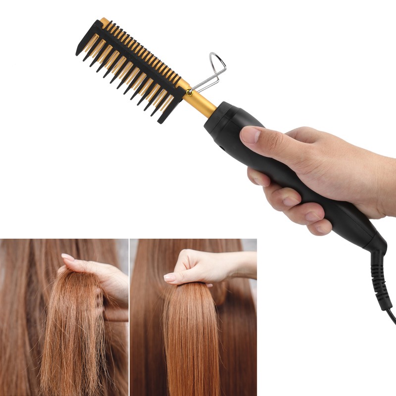Electric Straightening Comb Fast Heating Wet Dry Hairdressing Comb 110‑