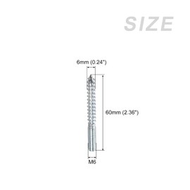 METALLIXITY Double Ended Screws (M6x60mm) 8pcs, Hanger Bolts Carbon Steel Self-Tapping Double Sided Screws - for Home Repairs