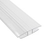 Clear H-Section Polycarbonate Sheet Joining Strip Muntin - 10mm, 1.45m