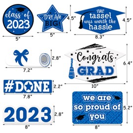 Yaaaaasss! Blue Graduation 2023 Table Topper Graduation Party Centerpieces Class of 2023 Congrats Grad Party Decorations Set of 24