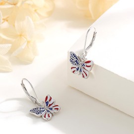 COZBUTY Butterfly Earrings for Women 925 Sterling Silver Butterfly Drop Earrings Butterfly Jewelry Gifts for Women on Birthday Holiday Mother's Day Anniversary