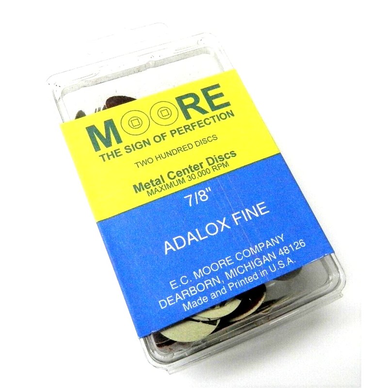 E C Moore's Adalox Fine 7/8" Sanding Disc Snap on
