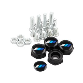 4Pcs License Plate Bolts, Tri Color Stainless Steel License Plate Screws Fasteners for Toyota for Tacoma for 4Runner for Tundra for Rav4 for Camry Prius for Highlander Truck Accessories (Blue)