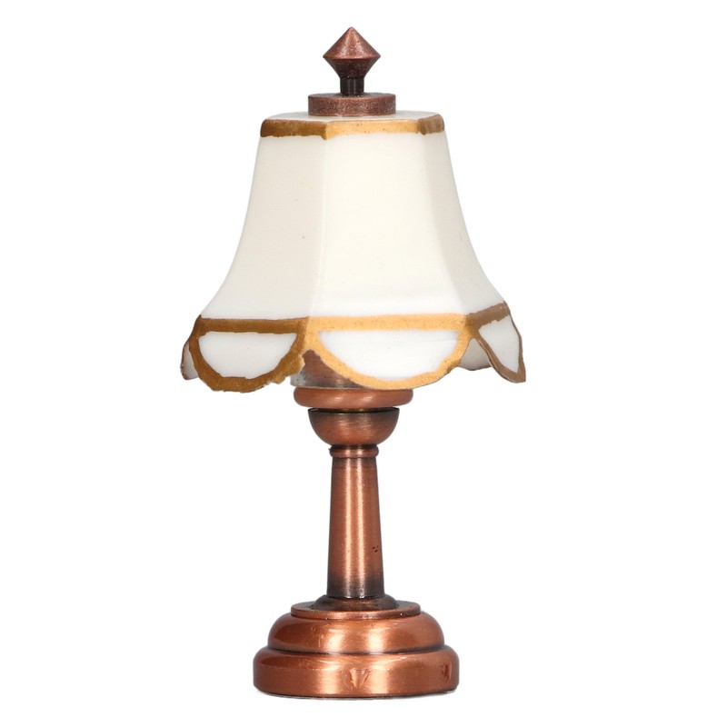 Miniature Lamp 1/12 Scale White 6cm Overall Height Battery Operated
