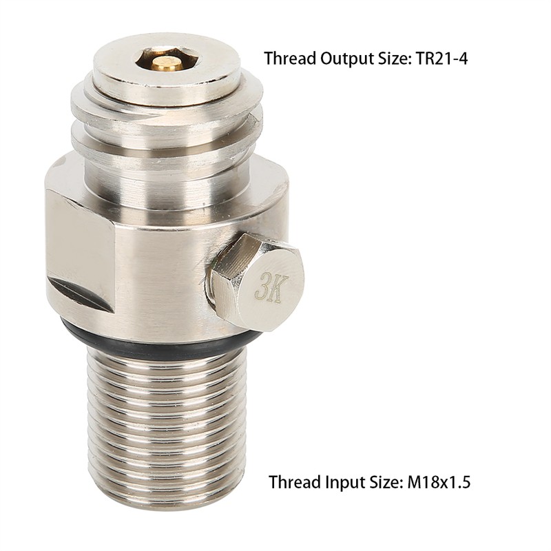 Electroplating Silver M18x1.5 TR21-4 Thread Soda Cylinder Valve Soda Accessories