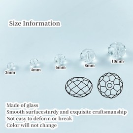 Honkoolly 50pcs Crystal Glass Beads 10mm Faceted Rondelle Glass Beads with Hole Glass Spacer Beads for Bracelets Necklace Earring DIY Jewelry Making Craft(Crystal Clear)