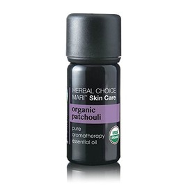 Organic Patchouli Essential Oil by Herbal Choice Mari (0.3 Fl Oz Glass Bottle) - No Toxic Synthetic Chemicals - TSA-Approved Travel Size