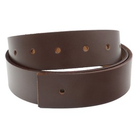 QHA Mens Leather Belt No Buckle Full Grain Strap Gift Q52019-Dark Brown-L: 36"-40"