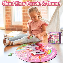 ZIZZ Puzzles for Kids Ages 4-6 - Best 70 Pieces Kids Puzzles for Kids Age 3 4 5 6 7 8 Years Old Girls Learning & Educational Games Toys Toddlers Unicorn Gifts for Birthday Christmas Party Activity