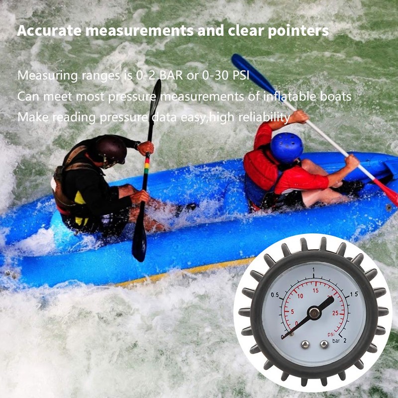 KENANLAN Unidirectional Inflatable Boat Air Pressure Gauge, Rubber Dinghy Barometer,
