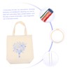 Gatuida 1 Set Embroidery Canvas Tote Bag Kit with Pattern