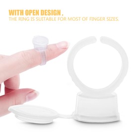 Pack of 100 Ink Rings Disposable Ink Cup Transparent Plastic Microblading Pigment Glue Holder for Eyelash Extension Pigment