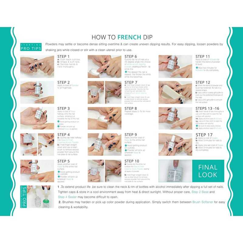 DipWell Dip Powder Dipping Liquids, Easy Acrylic Powder System, Gel