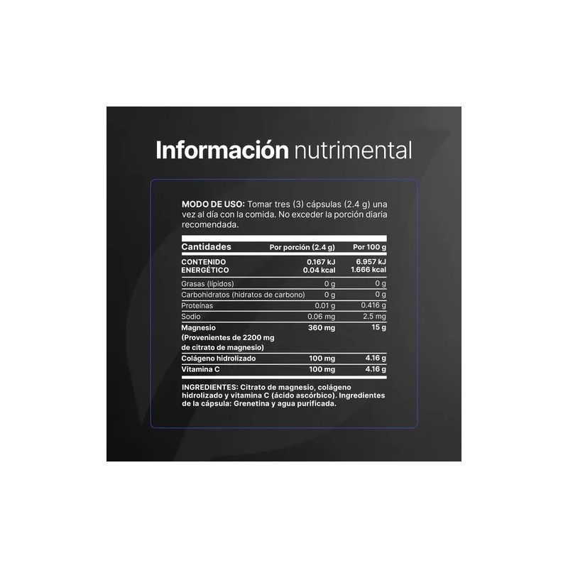 Citrato De Magnesio De 120 Cápsulas Magnesium Citrate B Life